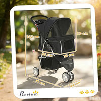 Produktbild von PawHut Hundewagen für kleine Hunde und Katzen aus Oxford-Gewebe klappbar Schwarz