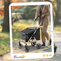 Produktbild von PawHut Hundewagen und Katzenbuggy aus Aluminium klappbar für kleine Rassen in Grau