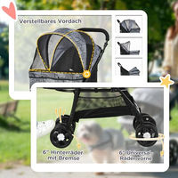 Produktbild von PawHut Hundewagen und Katzenbuggy faltbar mit Kissen aus Oxford-Gewebe Schwarz