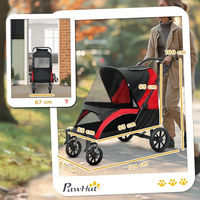 Produktbild von PawHut Hundewagen und Katzenbuggy klappbar für große Hunde und Katzen bis 30 kg Schwarz