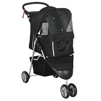 Produktbild von PawHut Hundewagen und Katzenbuggy klappbar Schwarz für kleine Rassen bis 5 kg