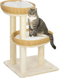 PawHut Katzenbaum Kletterbaum mit zwei Betten und Kratzpfosten Beige 75,5 cm – Bild 1 von 6