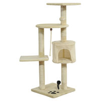 Produktbild von PawHut Katzenbaum Kratzbaum mit Sisalsäulen und Spielbällen in Beige