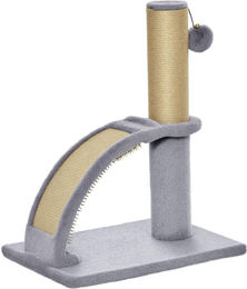 PawHut Katzenbaum mit Kletter- und Kratzfunktion in Grau mit Stoff und Jute-Kratzstamm Höhe 43 cm – Bild 1 von 2