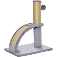 Produktbild von PawHut Katzenbaum mit Kletter- und Kratzfunktion in Grau mit Stoff und Jute-Kratzstamm Höhe 43 cm