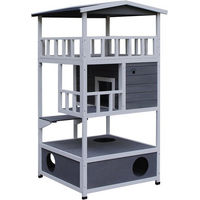 Produktbild von PawHut Katzenhaus aus Holz in Bunt mit 78 cm Länge