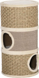 PawHut Katzenhaus Kratzbaum aus Sisal und Seetang mit 3 Rückzugsbereichen in Khaki und Braun – Bild 1 von 1