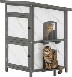 Produktbild von PawHut Katzenhöhle aus Holz in Grau