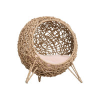 Produktbild von PawHut Katzenhöhle aus Weide in Beige für erwachsene Katzen
