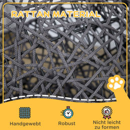 PawHut Katzenhöhle mit Kissen aus Polyester in Lila Weiß Grau – Bild 1 von 10