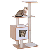 Produktbild von PawHut Katzenkratzbaum aus Holz mit Sisal und Ball in Natur 71,5 x 49,5 x 120 cm