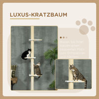 Produktbild von PawHut Katzenkratzbaum deckenhoch höhenverstellbar aus Holz