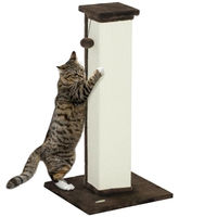Produktbild von PawHut Katzenkratzbaum für Wohnungskatzen aus Sisal und Plüsch in Braun und Creme mit 81 cm Höhe