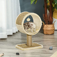 Produktbild von PawHut Katzenkratzbaum Klein mit Jute und Plüsch in Khaki und Hellbraun 40 x 30 x 56 cm