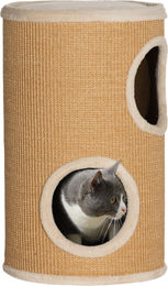 PawHut Katzenkratztonne Kratzbaum aus Sisal und Plüsch braun Ø 35 x 60 cm – Bild 1 von 2
