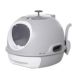 PawHut Katzentoilette mit Dachfenster und Schaufel aus Kunststoff in Grau 47 x 55 x 44 cm – Bild 1 von 8