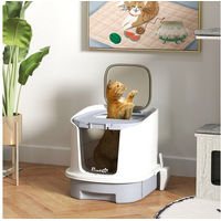 Produktbild von PawHut Katzentoilette mit Deckel und Top-Entry Eingang für Katzen, Grau