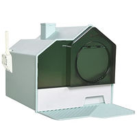 Produktbild von PawHut Katzentoilette mit Haube und Schaufel aus Kunststoff, XXL Haubentoilette für Katzen, Blau