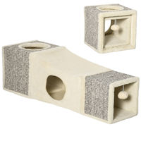 Produktbild von PawHut Katzentunnel Spieltunnel mit Ball Katzenhöhle für Kitten Braun Beige