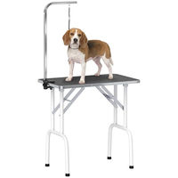 Produktbild von PawHut Klappbarer Trimmtisch für Hunde und Katzen aus Metall Schwarz 81 x 48,5 x 80 cm
