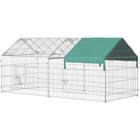 Produktbild von PawHut Kleintier Freigehege mit Abdeckung aus Metall für Meerschweinchen Kaninchen und Hühner Grün 220 x 103 x 103 cm wasserdicht
