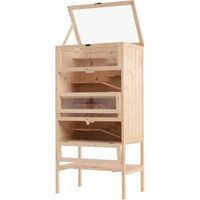 Produktbild von PawHut Kleintierkäfig aus Holz mit 4 Etagen und Rampen für Nager 60 x 40 x 120 cm