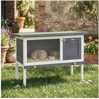Produktbild von PawHut Kleintierstall aus Holz mit Asphaltdach und Schublade für Kaninchen und Meerschweinchen Grau 90x45x65 cm