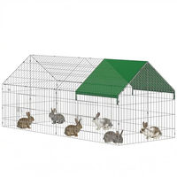 Produktbild von PawHut Kleintierstall für Enten und Kaninchen mit Spitzdach Grün 180 x 75 x 75 cm