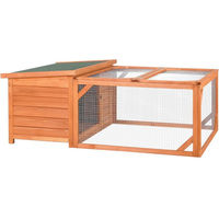 Produktbild von PawHut Kleintierstall für Kaninchen aus Holz mit Asphaltdach in Orange