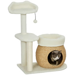 PawHut Kratzbaum 79 cm für Katzen mit Sisal-Elementen in Weiß – Bild 1 von 12