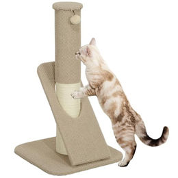 PawHut Kratzbaum aus Sisal für Katzen in Beige mit Spielball 84 cm hoch – Bild 1 von 9