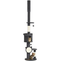 Produktbild von PawHut Kratzbaum Deckenhoch höhenverstellbar 225–255 cm mit 5 Etagen und Kratzbrett