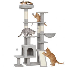 PawHut Kratzbaum für Katzen 152 cm hoch mit Kratzstämmen und Höhle – Bild 1 von 1