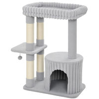 Produktbild von PawHut Kratzbaum für Katzen 93cm Grau mit Sisal-Kratzstämmen