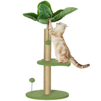 Produktbild von PawHut Kratzbaum für Katzen als Aktivitätszentrum mit Jute und Plüschplattformen in Grün 83 cm