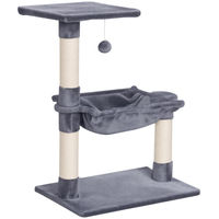 Produktbild von PawHut Kratzbaum für Katzen mit 3 Sisalkratzstangen und Hängematte aus Naturmaterialien