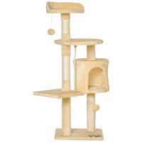 Produktbild von PawHut Kratzbaum für Katzen mit 4 Etagen und Schlafhöhle in Beige oder Weiß