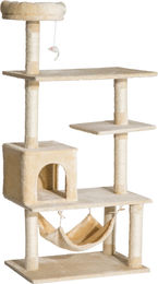 PawHut Kratzbaum für Katzen mit Höhle und Hängematte Beige 70 x 40 x 152 cm – Bild 1 von 2