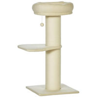 Produktbild von PawHut Kratzbaum für Katzen mit Sisal-Kratzstamm und 2 Plattformen in Beige