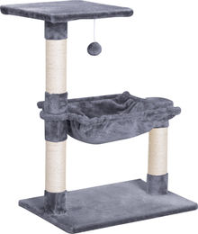 PawHut Kratzbaum für kleine Katzen in Grau mit 70 cm Höhe aus Plüsch und Sisal – Bild 1 von 1