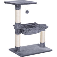 Produktbild von PawHut Kratzbaum für kleine Katzen in Grau mit 70 cm Höhe aus Plüsch und Sisal