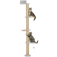Produktbild von PawHut Kratzbaum für Katzen 180 cm in Grau mit 5 Etagen und Sisalsäulen