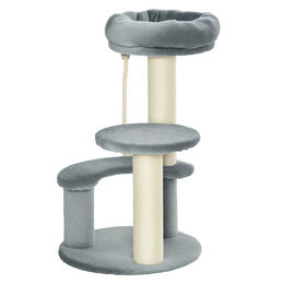 PawHut Kratzbaum für Katzen 65 cm mit Katzenbett und Liegeplattform Grau – Bild 1 von 8