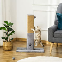 Produktbild von PawHut Kratzbaum für Katzen 79 cm hoch mit Sisalseil und Spielball in Grau
