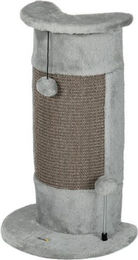PawHut Kratzbaum für Katzen aus Plüsch in Grau 34 x 25,5 x 58 cm – Bild 1 von 5