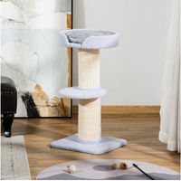 Produktbild von PawHut Kratzbaum für Katzen aus Plüsch mit Sisal in Blau, 45 x 45 x 91 cm