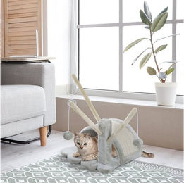 PawHut Kratzbaum für Katzen aus Sisal in Grau – Bild 1 von 3