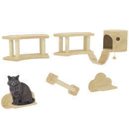 PawHut Kratzbaum für Katzen Beige mit Sisal – Bild 1 von 3
