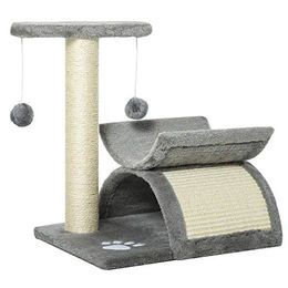 PawHut Kratzbaum für Katzen Grau 40 x 30 x 43 cm – Bild 1 von 13