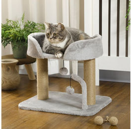 PawHut Kratzbaum für Katzen in Grau aus Polyester – Bild 1 von 5